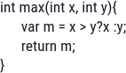 Java code snippet illustrating a max function for certification preparation.