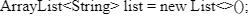 Java 17 code snippet illustrating list creation for technical interview preparation.