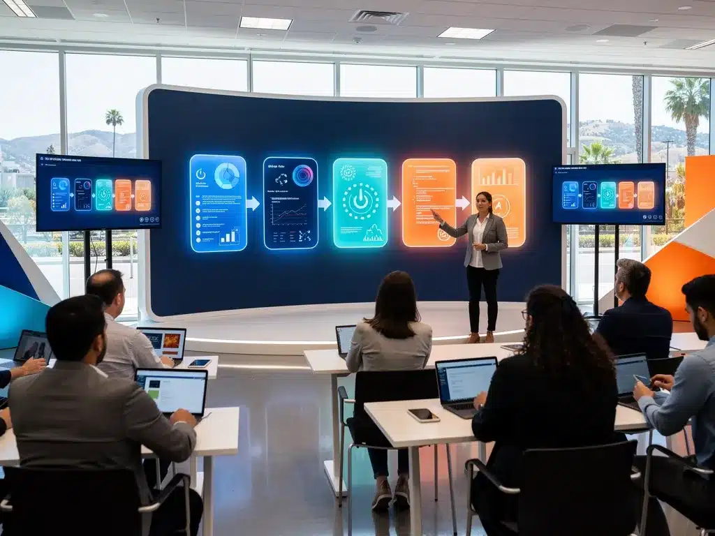Python and machine learning code displayed during a hands-on training session