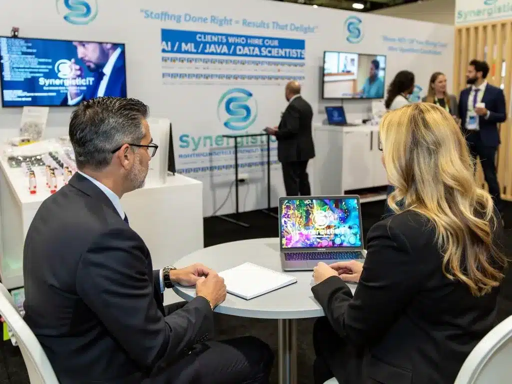 Candidate rehearsing answers in a mock technical interview session