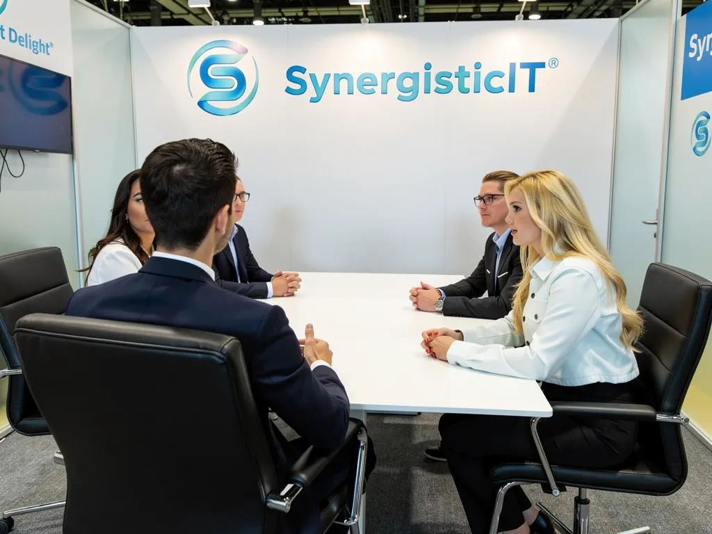 Job candidate interviewing with two hiring managers in a conference room