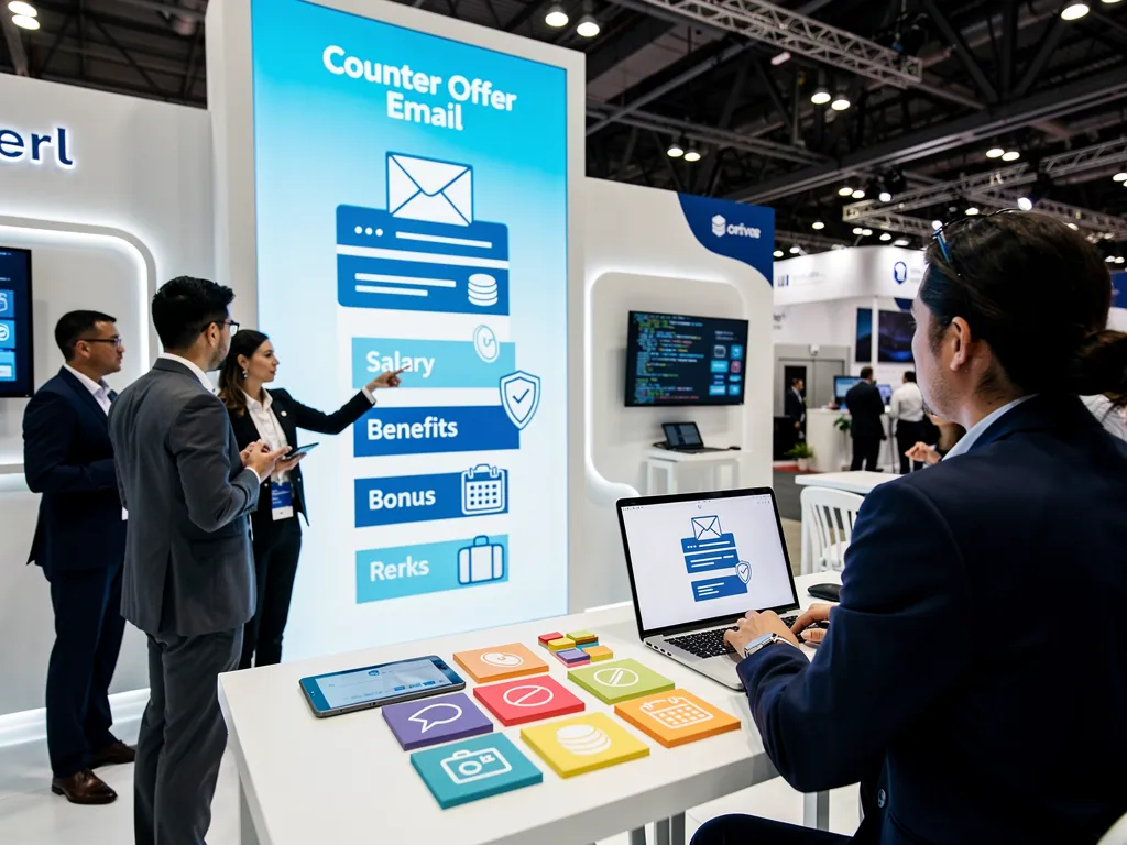 Person drafting a compensation counter offer email on a laptop